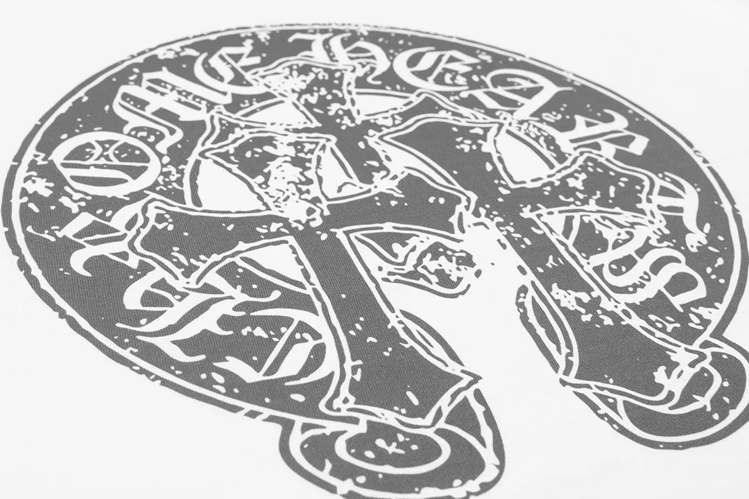 P150 Chrome Hearts 2026 official website new style cross letter logo on front and back, same style for men and women, short-sleeved T-shirt ·Customized 300g 100% double yarn pure cotton fabric ·Dyeing 32 counts double thread ·Collar label, hangtag, main mark and three labels complete Color: White Size: XS S M L